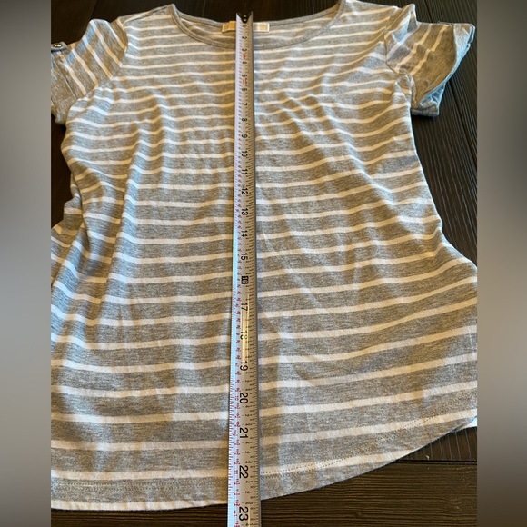 White and Grey Striped T Shirt, Michael Kors, Small, Lightly Worn - Picture 8 of 8